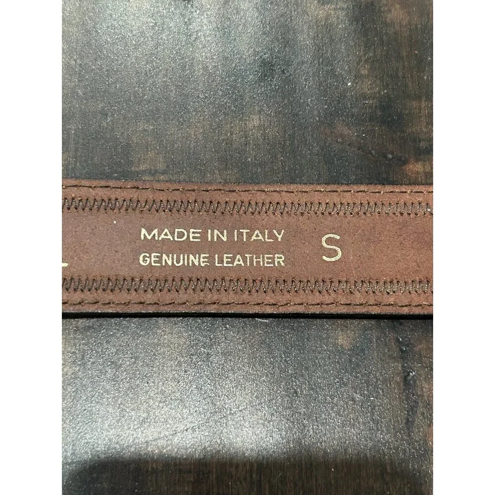 Linea Pelle Genuine Leather Brass Buckle  Mother of Pearl Details Size S Elegant - Picture 6 of 10